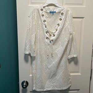White Mesh Swimsuit Coverup